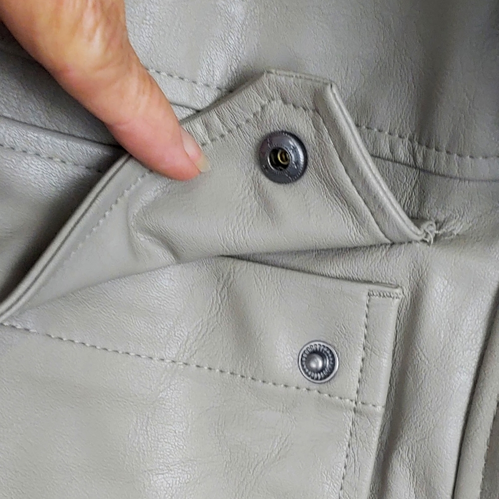 NWT A New Day Womens Faux Leather Anorak Jacket - Picture 7 of 9